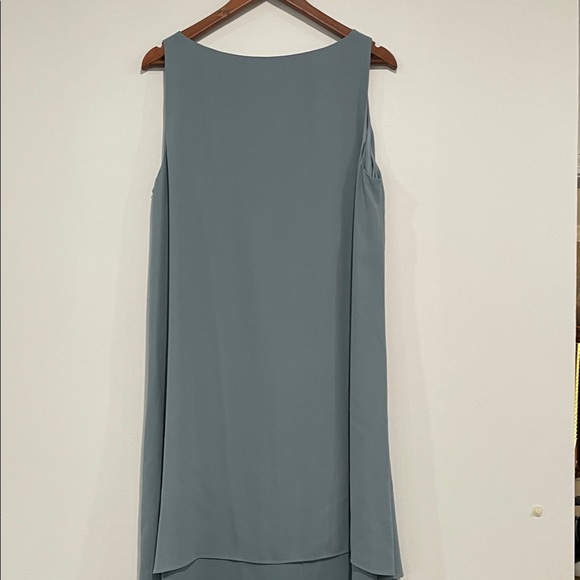 Eileen Fisher Silk Georgette Crepe Dress in Gray - Picture 4 of 8